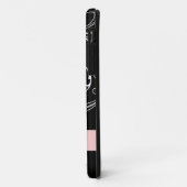 フローラエレガントスクロール葉黒ピンク色の花色 Case-Mate iPhoneケース (裏面/左)