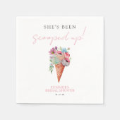 フローラエレガントスクープアップアイスクリームブライダルシャワー スタンダードカクテルナプキン (正面)