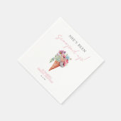 フローラエレガントスクープアップアイスクリームブライダルシャワー スタンダードカクテルナプキン (角)