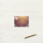 フローラエレガントストリングライトウッド素朴レースデコ ポストイット (デスク上)