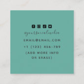 フローラエレガントスネークタトゥーアーティストソーシャルメディア スクエア名刺 (裏面)