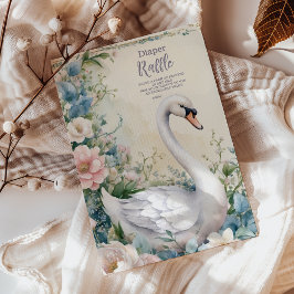 フローラエレガントスワンピンク赤面おむつラッフル エンクロージャーカード