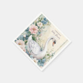 フローラエレガントスワン赤面ピンクベビーシャワー スタンダードカクテルナプキン (角)