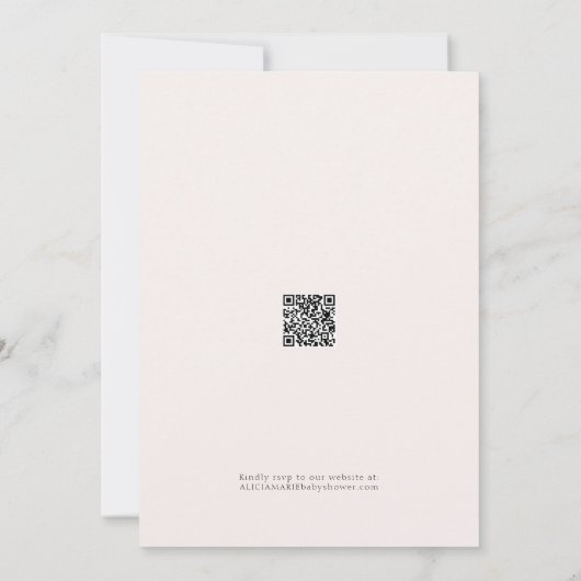 フローラエレガントスワン赤面ピンクリボンベビシャワーズ 招待状 (裏面)