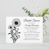 フローラエレガントスンフローズ白黒ブライダルシャワー 招待状 (スタンド正面)