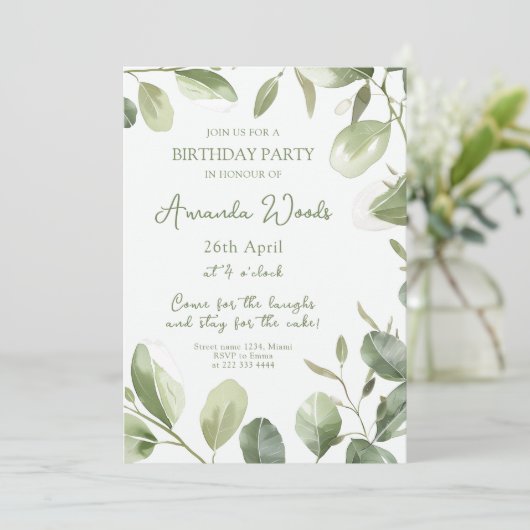 フローラエレガントセレニティ誕生祝い 招待状 (スタンド正面)