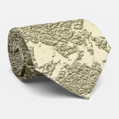 フローラエレガントセージグリーンアイボリー結婚ズ ネクタイ (ロール)