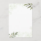 フローラエレガントセージグリーンオリーブ結婚ズ詳細 エンクロージャーカード (裏面)