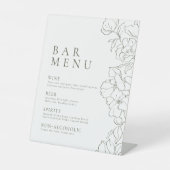 フローラエレガントセージ緑のバーメニューペデスタル 台座サイン (正面)