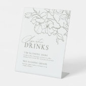 フローラエレガントセージ緑のモダンシグネチャードリンク 台座サイン (正面)