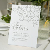 フローラエレガントセージ緑のモダンシグネチャードリンク 台座サイン