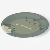 フローラエレガントセージ緑 ペーパープレート (アングル)