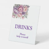 フローラエレガントソフトパステルカラードリンクサイン 台座サイン (正面)