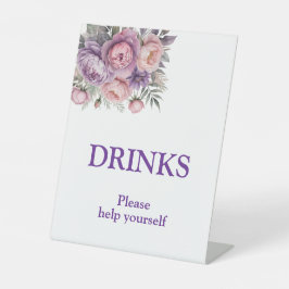 フローラエレガントソフトパステルカラードリンクサイン 台座サイン