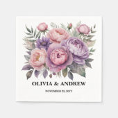 フローラエレガントソフトパステルカラー結婚ズ スタンダードカクテルナプキン (正面)