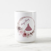 フローラエレガントタイポグラフィクラシックマグ&スティッカー コーヒーマグカップ (中央)