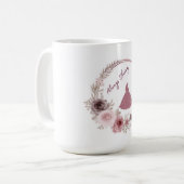 フローラエレガントタイポグラフィクラシックマグ&スティッカー コーヒーマグカップ (正面左)