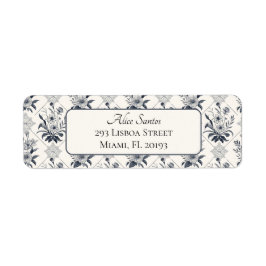 フローラエレガントタイルパターンシック差出人住所 ラベル