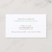 フローラエレガントターコイズロータスフラワーホワイトマーブル 名刺 (裏面)