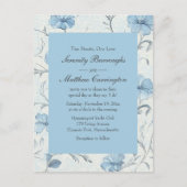 フローラエレガントダスティブルーカントリー庭園の結婚式 インビテーションポストカード (正面)