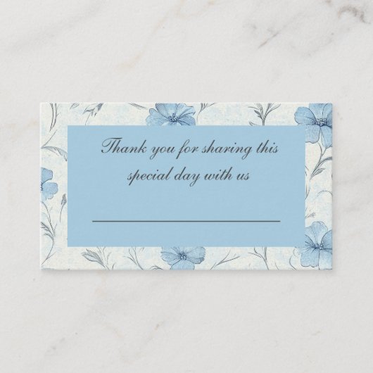 フローラエレガントダスティブルーカントリー庭園の結婚式 プレイスカード (正面)