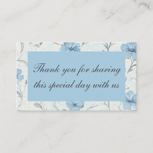 フローラエレガントダスティブルーカントリー庭園の結婚式 プレイスカード (正面)