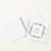 フローラエレガントダスティブルークラシックバラ緑 ノートブック (内部)