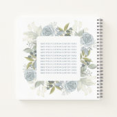 フローラエレガントダスティブルークラシックバラ緑 ノートブック (裏面)