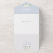 フローラエレガントダスティブルークレスト結婚グリーナリー オールインワン招待状 (外側)