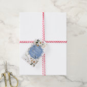 フローラエレガントダスティブルーバプテスマ ギフトタグ (より糸付き)