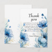 フローラエレガントダスティブルーバプテスマ サンキューカード (正面/裏面)