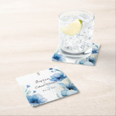 フローラエレガントダスティブルーバプテスマ スクエアペーパーコースター (インサイチュ)