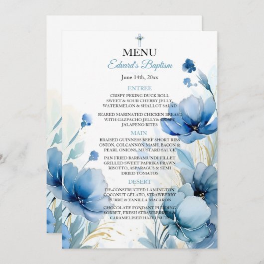 フローラエレガントダスティブルーバプテスマ メニュー (正面/裏面)