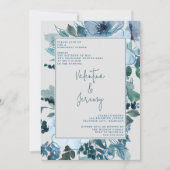 フローラエレガントダスティブルーフラワーリハーサルディナー 招待状 (正面)