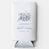 フローラエレガントダスティブルーブライダルシャワーの恩恵 スリム缶クーラー (正面)