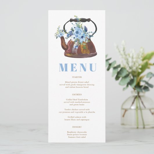 フローラエレガントダスティブルーブライダルシャワーティーパーティー メニュー (スタンド正面)