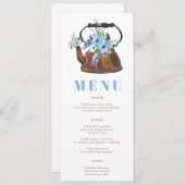 フローラエレガントダスティブルーブライダルシャワーティーパーティー メニュー (正面/裏面)