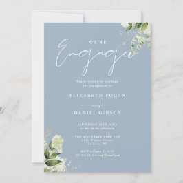 フローラエレガントダスティブルー婚約パーティ 招待状