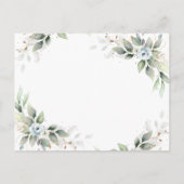 フローラエレガントダスティブルー結婚式招待状カード ポストカード (裏面)