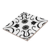 フローラエレガントダマスク黒白ひまわり タイル (側面)