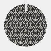 フローラエレガントダマスク、アールヌーボーシームレスパター ガラスオーナメント (裏面)