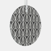 フローラエレガントダマスク、アールヌーボーシームレスパター ガラスオーナメント (正面右)