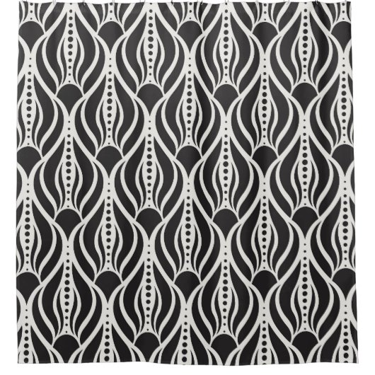 フローラエレガントダマスク、アールヌーボーシームレスパター シャワーカーテン (正面)