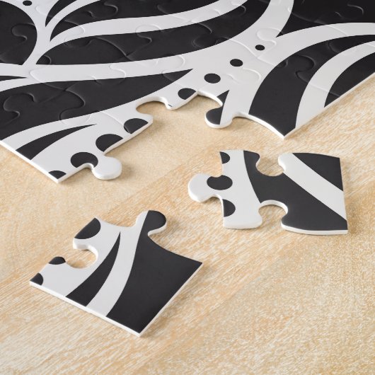 フローラエレガントダマスク、アールヌーボーシームレスパター ジグソーパズル (側面)