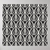 フローラエレガントダマスク、アールヌーボーシームレスパター ポスター (正面)