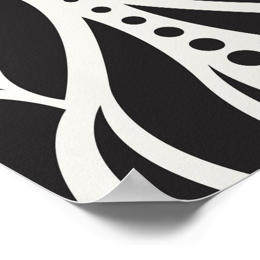 フローラエレガントダマスク、アールヌーボーシームレスパター ポスター (角)