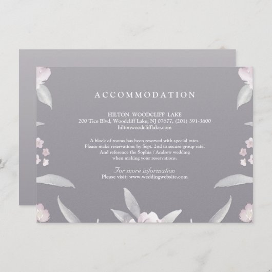 フローラエレガントチノイ結婚ズリー宿泊施設 エンクロージャーカード (正面/裏面)