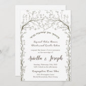 フローラエレガントチュパユダヤ結婚式招待状 招待状 (正面/裏面)