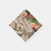 フローラエレガントティーカップハート スタンダードカクテルナプキン (角)