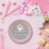 フローラエレガントティーカップベビーシャワーティーパーティー ペーパープレート (パーティー)